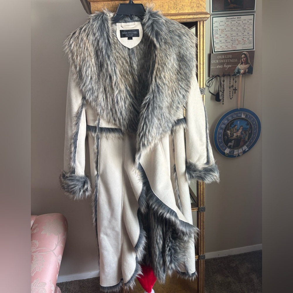❌Sold ❌ Suede Faux Fur Coat